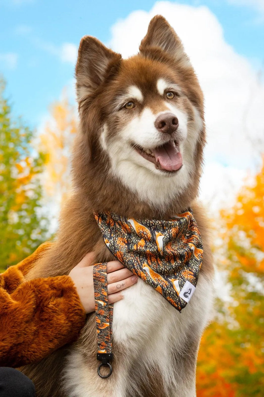 Foxes in Fall Wristlet Keychain