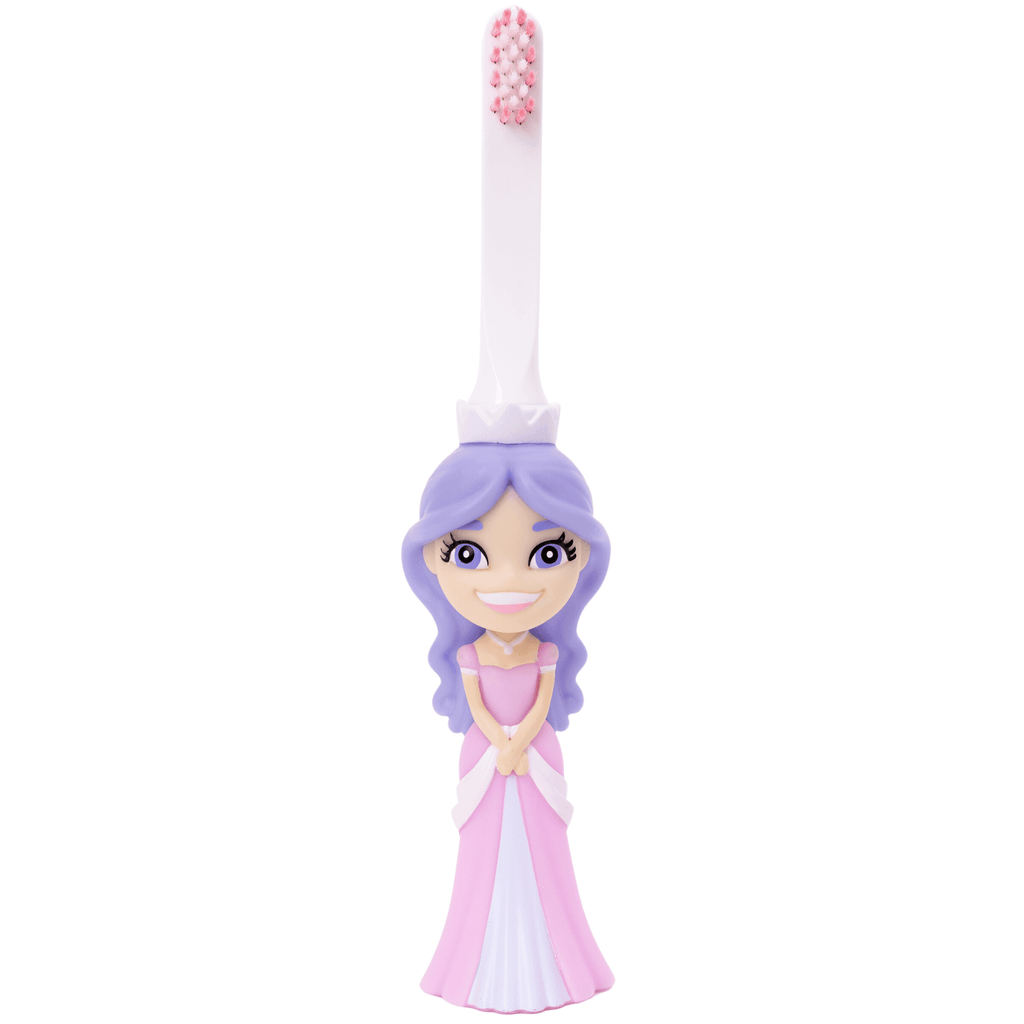 Princess Pearly Whites kids toothbrush with purple princess character handle