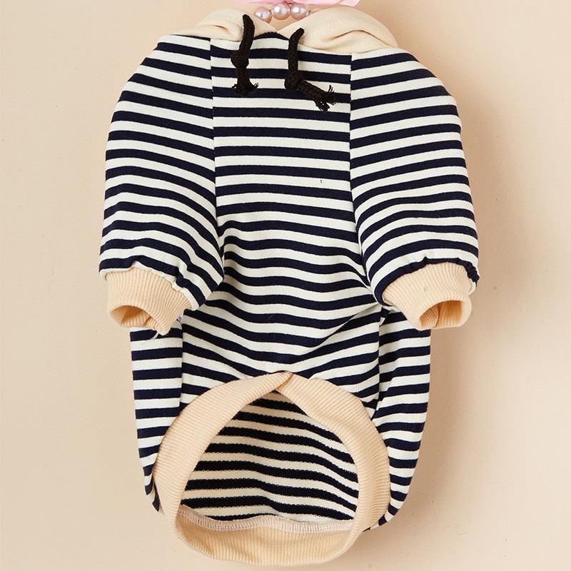 Cozy Canine Striped Hooded Sweater - Fashionable Pet Apparel