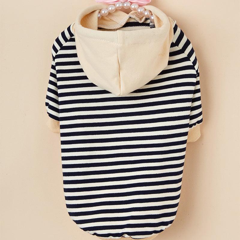 Cozy Canine Striped Hooded Sweater - Fashionable Pet Apparel