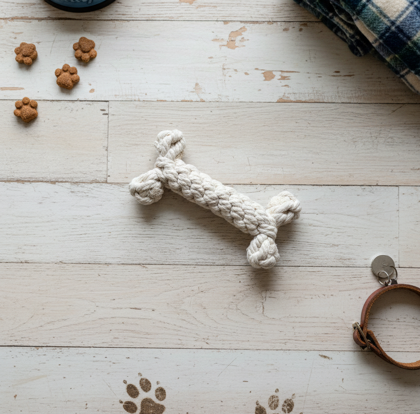 The Little Love White Rope Bone Toy