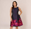 Bateau Knee-Length Mikado Formal Fit & Flare Dress by Adrianna Papell AP1D105054