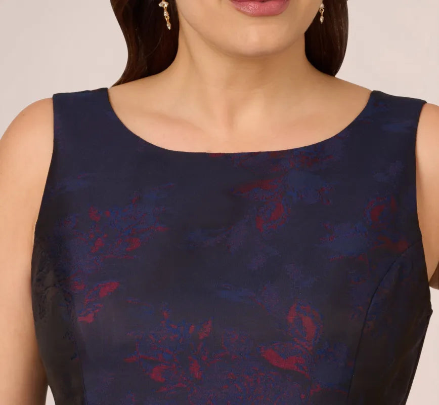 Bateau Knee-Length Mikado Formal Fit & Flare Dress by Adrianna Papell AP1D105054