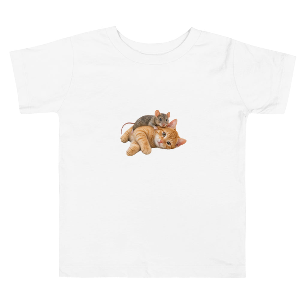 Cute animal graphic design on white toddler T-shirt