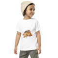 Toddler wearing white animal graphic T-shirt by Let’s Keep Living