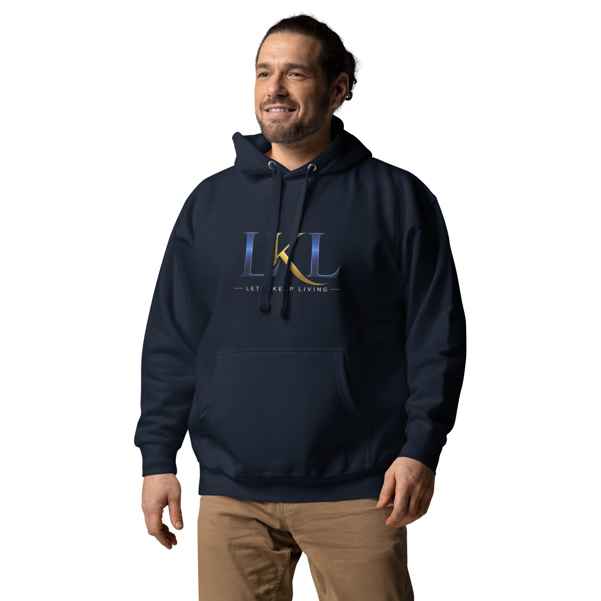 Navy Blazer unisex classic hoodie front view – soft everyday sweatshirt